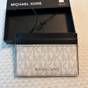 Michael Kors Black and White Logo Card Holder